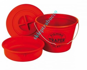 Traper Wiadro 25l + miska + pokrywka Traper czerwone