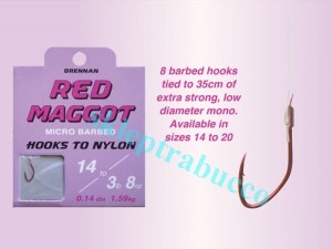 Haczyki Drennan Red Maggot z przyponem