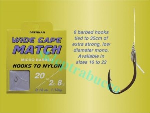 Haczyki Drennan Wide Gape Match  z przyponem